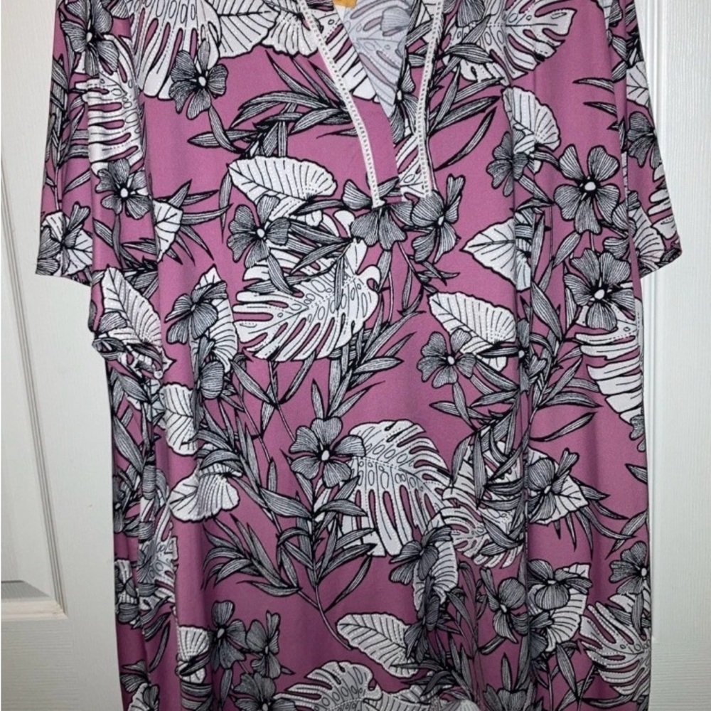 Ruby Rd. Pink Short Sleeve Plus Size Woman Blouse Size 3X